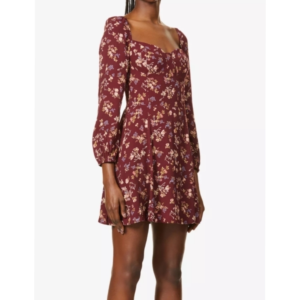 Reformation Mochi Crepe Floral Mini Dress